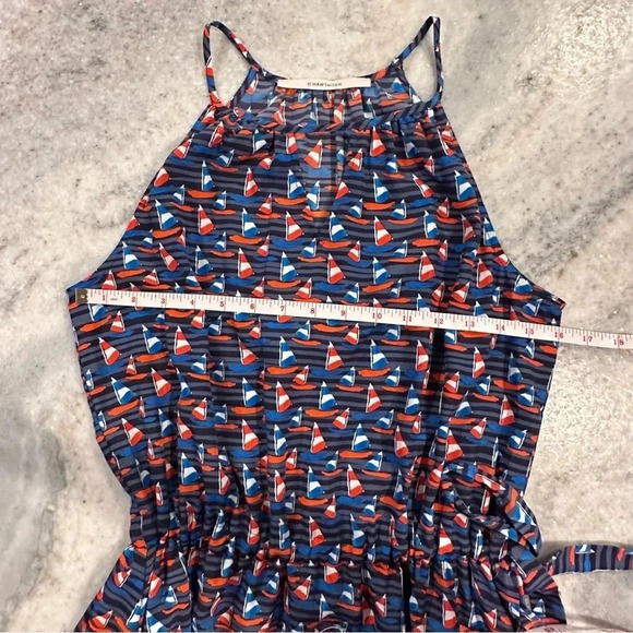 41 Hawthorn Tammi Sailboat Print Red/ White/Blue Mini Halter Dress Size Medium - Picture 7 of 9